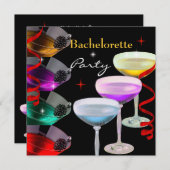 Invitation Cocktails de la fête de la Bachelorette Champagne (Devant / Derrière)