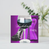 Invitation Cocktails de la fête de la Bachelorette Magenta Bl (Debout devant)