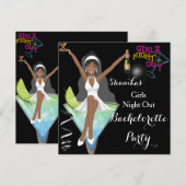 Invitation Cocktails de la soirée afro-américaine de bachelor (Devant / Derrière)