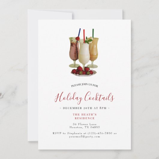 Invitation Cocktails de Noël (Devant)