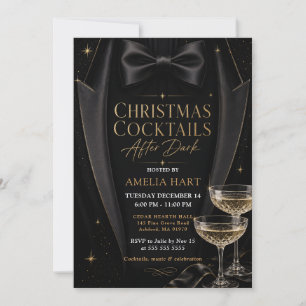 Invitation Cocktails de Noël après la tombée de la nuit