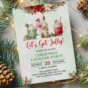 Invitation Cocktails de Noël Faisons la fête
