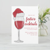 Invitation Cocktails de Noël festifs Fête Fête (Debout devant)