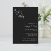 Invitation Cocktails de Noël Script moderne Fête de Vacances (Debout devant)