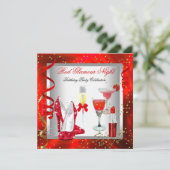 Invitation Cocktails de nuit Red Glamor Champagne Party (Debout devant)