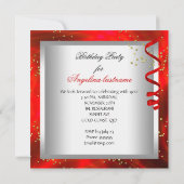 Invitation Cocktails de nuit Red Glamor Champagne Party (Dos)