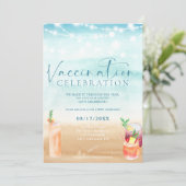 Invitation Cocktails de plage Célébration de vaccination (Debout devant)
