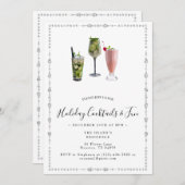 Invitation Cocktails de vacances & Fun Christmas Party (Devant / Derrière)