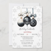Invitation Cocktails de vacances Snowflakes Christmas Balls (Devant)