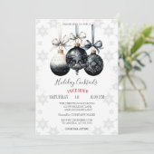 Invitation Cocktails de vacances Snowflakes Christmas Balls (Debout devant)