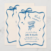 Invitation Cocktails Dessinés À La Main De Whimsical Qui Sont (Devant / Derrière)