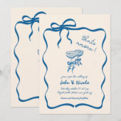 Invitation Cocktails Dessinés À La Main De Whimsical Qui Sont (Devant / Derrière)