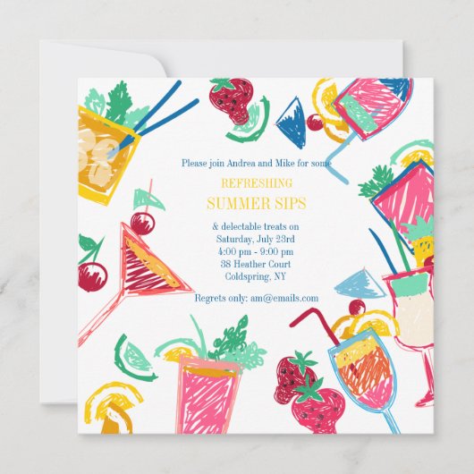 Invitation Cocktails d'été (Devant)