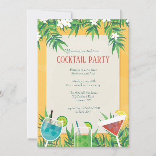 Invitation Cocktails d'été (Devant)