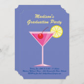 Invitation Cocktails d'été Graduation Party - violet (Devant / Derrière)