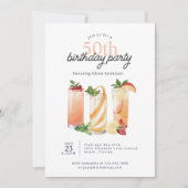Invitation Cocktails d'été moderne 50e fête d'anniversaire (Devant)