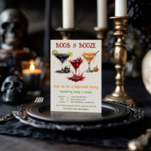 Invitation Cocktails d'Halloween, Fantômes et Alcools Soirée 