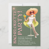 Invitation Cocktails élégants Retro Bachelorette Party (Devant)