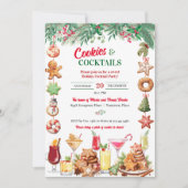 Invitation Cocktails et biscuits de Noël Fête de Noël (Devant)