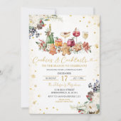 Invitation Cocktails et biscuits parsemés de blanc Fête de No (Devant)