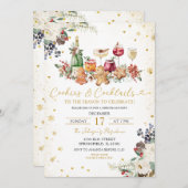 Invitation Cocktails et biscuits parsemés de blanc Fête de No (Devant / Derrière)