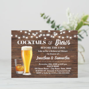 Invitation Cocktails et brasses rustiques avant de faire la r