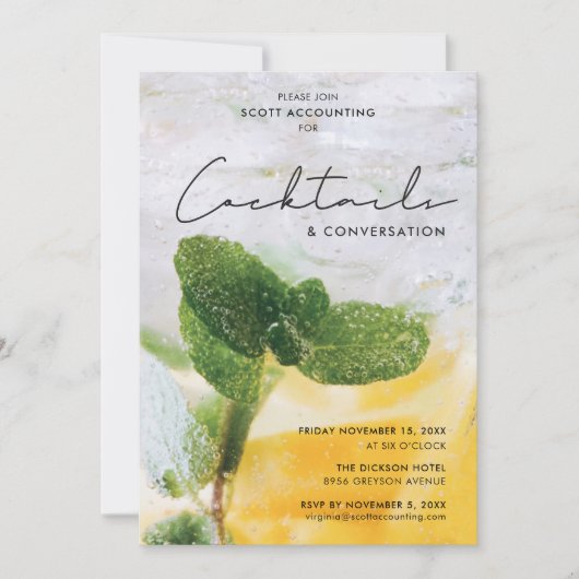 Invitation Cocktails et conversation (Devant)