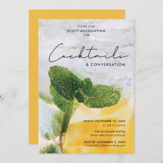 Invitation Cocktails et conversation (Devant / Derrière)