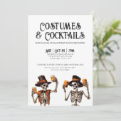 Invitation Cocktails Et Costumes Fête D'Halloween (Debout devant)