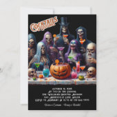 Invitation Cocktails et costumes Fête d'Halloween (Devant)
