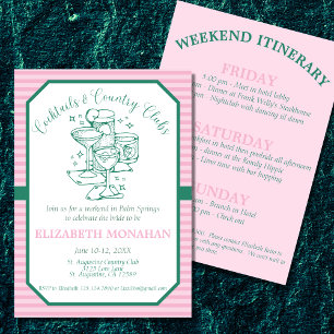 Invitation Cocktails et Country Clubs Bachelorette