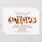 Invitation Cocktails et dîner d'automne (Devant / Derrière)