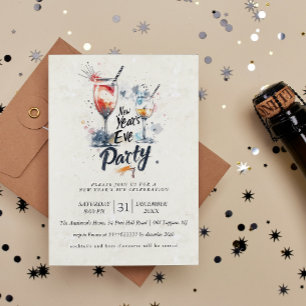 Invitation Cocktails et graffitis Soirée du Nouvel An