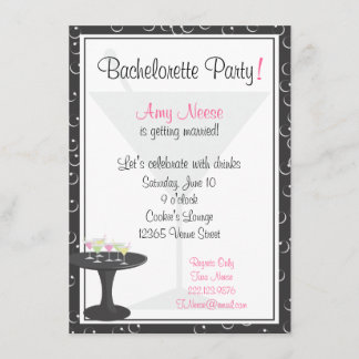 Invitation Cocktails et partie de Bachelorette de bulles