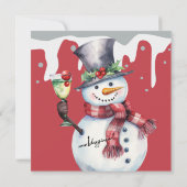 Invitation Cocktails et Snowmen de Noël avec Boissons (Dos)