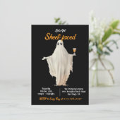 Invitation Cocktails Fantômes Face À La Feuille Fête D'Hallow (Debout devant)