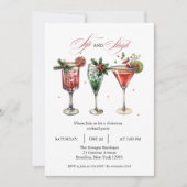 Invitation Cocktails Festive Boissons de Noël I (Devant)