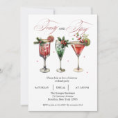 Invitation Cocktails Festive Boissons Fête de Noël (Devant)