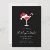 Invitation Cocktails Festive Boissons Fête de Noël (Devant)