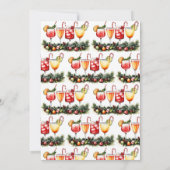 Invitation Cocktails Festive Boissons Fête de Noël (Dos)