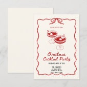 Invitation Cocktails Festive Boissons Fête de Noël (Devant / Derrière)