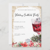 Invitation Cocktails Festive Boissons Fête de Noël (Devant)