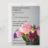 Invitation Cocktails Fleurs modifiables et conversation (Devant)