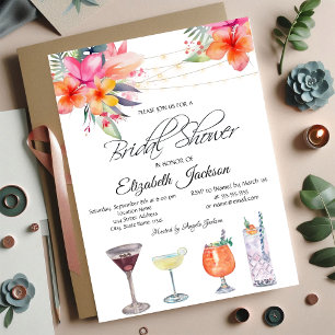 Invitation Cocktails Fleurs Tropicales Baby Shower