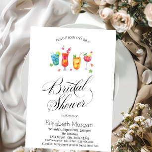 Invitation Cocktails Fruits Enterrement de Vie de Jeune Fille