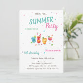 Invitation Cocktails Fruits Été Anniversaire  (Debout devant)