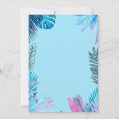 Invitation Cocktails Fruits Palm Bleu Fête des mariées feuill (Dos)