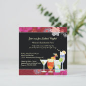 Invitation Cocktails Glamour Soirée Bachelorette Rose (Debout devant)