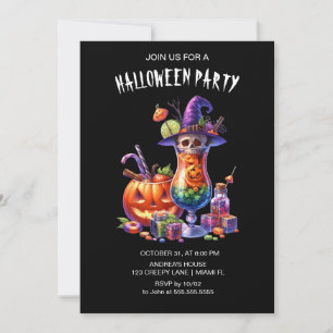 Invitation Cocktails gothiques noirs Halloween