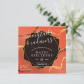 Invitation Cocktails Halloween Cadavers Noir Golden Abstrait (Debout devant)